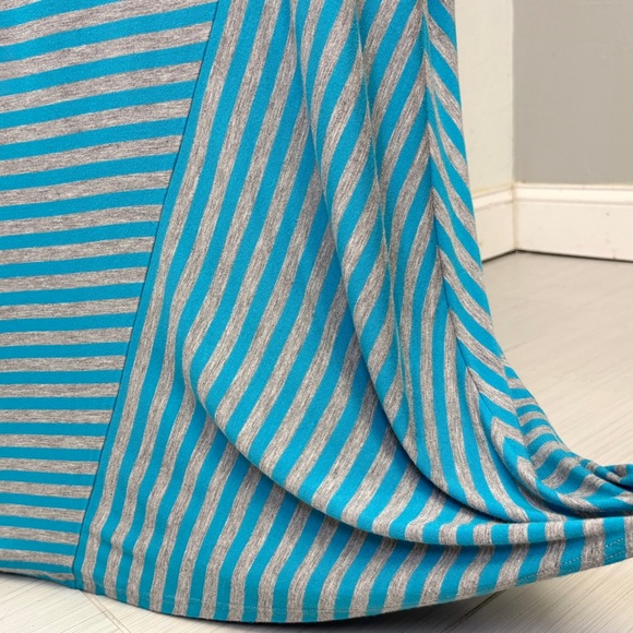 Calvin Klein Grey Blue Striped Tank Maxi Dress Size 12 Sleeveless A-Line Beach - Picture 13 of 16